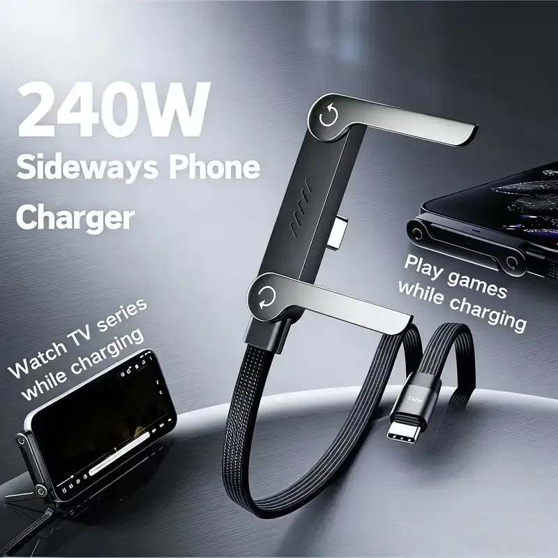2 In 1 Type C Fast Charging Cable+Mobile Stand (240W)